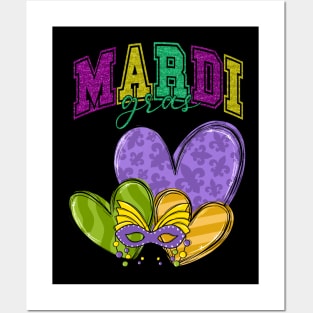 Mardi Gras Cute Hearts Women Girls Kids Posters and Art